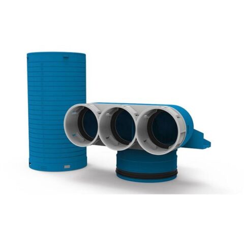 Accessoires traitement del'air VVCHL 250 69 Collect terminal 3x Ø69 mm