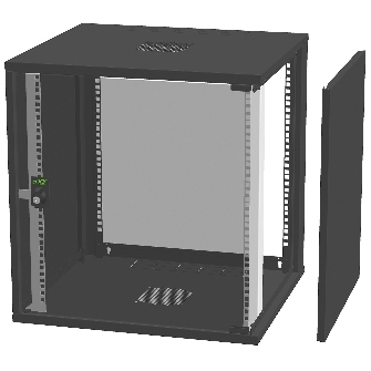 Armoires murales W3 WALL RACK 12U 550x500x581 BLACK ENOC SYSTEM