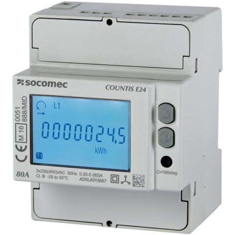 Compteurs kwh COUNTIS E23 3PH 80A 2T Pulse MODBUS SOCOMEC