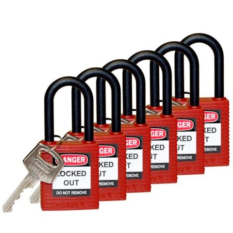 Consommables 38mm SAF PADLOCK W/PS RED KD 6 PK BRADY WH