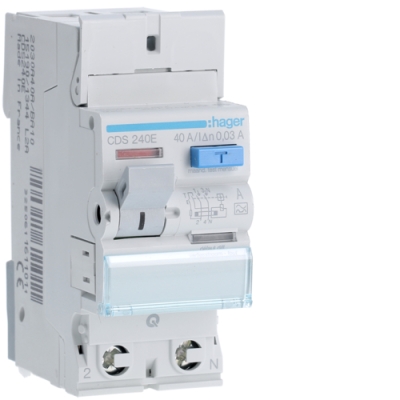 Disj.diff.4p/40a 30&300ma Inter.diff.2p 40a 30ma HAGER