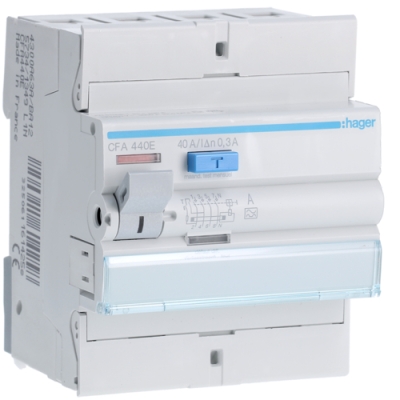 Disj.diff.4p/40a 30&300ma Inter.diff.4p 40a 300ma HAGER