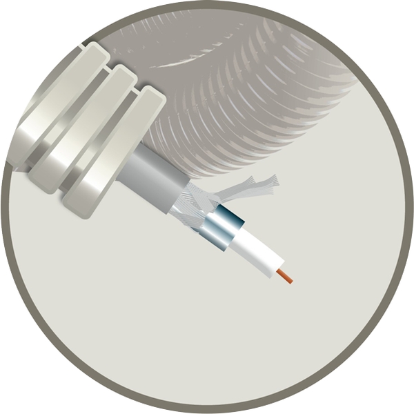 Tube précâblé câble coax