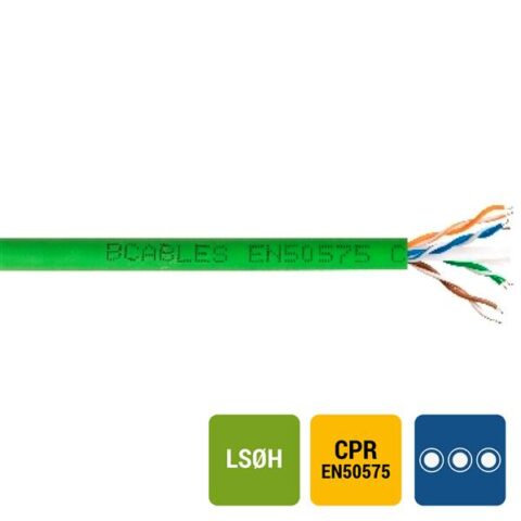 FTP cat5E (non acs) CAT6 U/UTP 4P LSOH Vert RAL6018 Cca B-CABLES