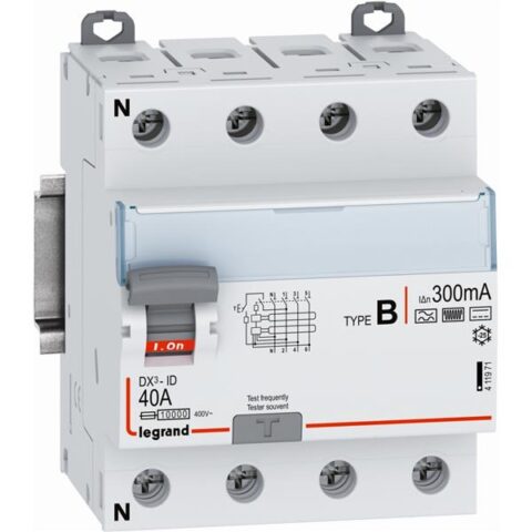 Interrupteurs differentiels Diff.schak.type B - 4P - 40A 230/400V LEGRAND