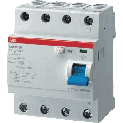 Interrupteurs differentiels F204-A-40/300mA Interr.différent. 4P 40A ABB