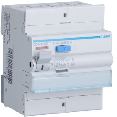 Interrupteurs differentiels Inter.diff.4p 25a 30ma HAGER