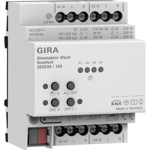 KNX Action.variateur 4x rDIN Kmf KNX Secure GIRA