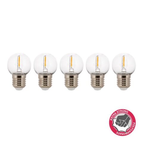 LED lampes retrofit EcoPack 5pcs LED FIL Safe G45 E27 1W BAILEY