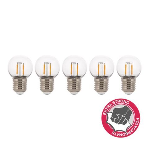 LED lampes retrofit EcoPack 5pcs LED FIL Safe G45 E27 2W BAILEY
