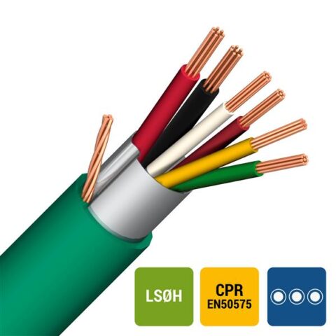 LSOH CABLE D'ALRME CABLE ALARME LS0H VERT CCA 2X1+8X0