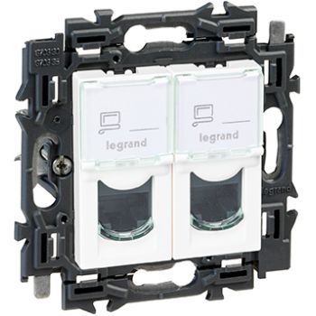 Matériel à encastrer Val prise 2xRJ45 cat6 UTP LEGRAND