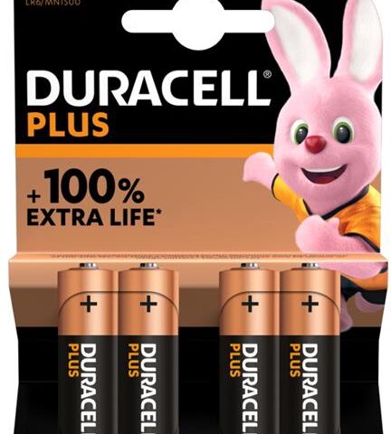 Piles alcaline DURACELL ALKA Plus AA X4 DURACELL