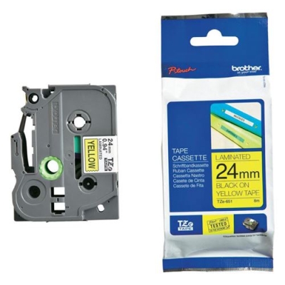 Repèrage ruban Cassette 24mm noir-jaune BROTHER