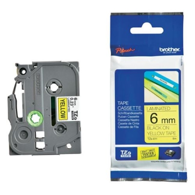 Repèrage ruban Cassette 6mm noir-jaune BROTHER