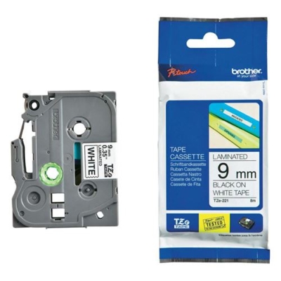 Repèrage ruban Cassette 9mm noir-blanc BROTHER