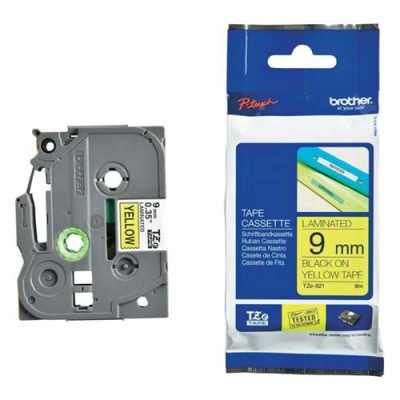Repèrage ruban Cassette 9mm noir-jaune BROTHER