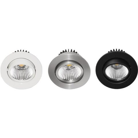 Spot encastré LED INDAL IP44 9W 830Lm 3000K noir mat DIM TECHNOLUX