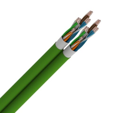 FTP cat5E (non acs) CAT6A U/UTP 2x4P LSOH Vert RAL6016 Cca B-CABLES
