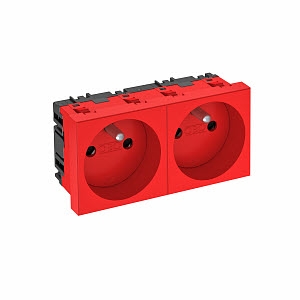 Matériel à encastrer PRISE 45MM 2x 90° ROUGE OBO BETTERMANN