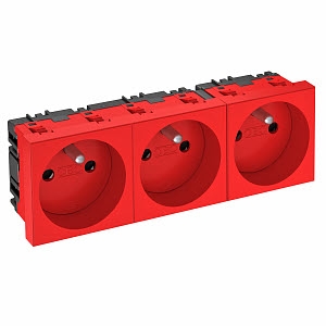 Matériel à encastrer PRISE 45MM 3x 90° ROUGE OBO BETTERMANN